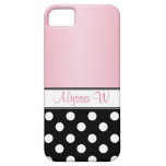 Black Polka Dot Pink iPhone 5 Case