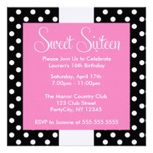 Black Polka Dots Personalized Announcement