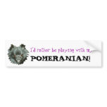 Black Pomeranian-I'd rather be playing with my POM Bumper Stickers