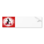 Black Poodle and Scooter Valentine Art Bumper Sticker