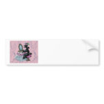 Black Poodle Boudoir  Retro Art Bumper Sticker