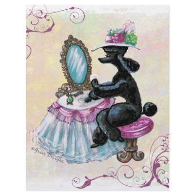 Black Poodle Boudoir Retro Art Flyer by Vintagedreams