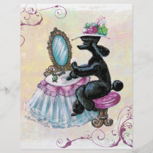 Black Poodle Boudoir Retro Art Flyer