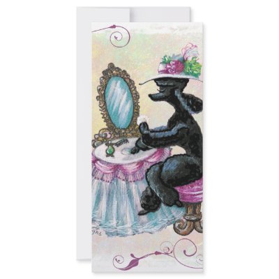 Black Poodle Boudoir Retro Art Photo Card by Vintagedreams