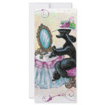 Black Poodle Boudoir Retro Art Photo Card rack cards