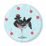 Black Poodle in Champagne Glass n ... - Customized Refrigerator Magnets