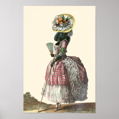 Black Poodle in Marie Antoinette Costume Print by greerdesign