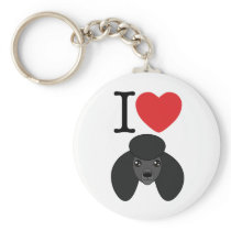 Black Poodle Keychain