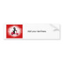 Black Poodle on a  Red Hearts Bumper Stickers