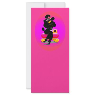Black Poodle on Phone Retro Design by greerdesign