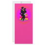 Black Poodle on Phone Retro Design Rack Card