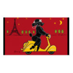 Black Poodle on Scooter Vespa Business Card Templates