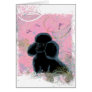 Black Poodle Portrait with Hummingbirds