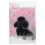 Black Poodle Portrait with Hummingbirds