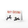 Black Poodles Playing Merry Christmas Art Cards