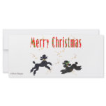 Black Poodles Playing Merry Christmas Rack Card rack cards