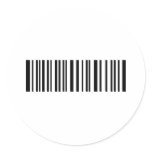 black product bar code item round sticker