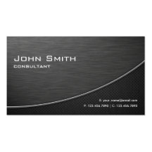 Black Professional Elegant Modern Plain Metal Business Card