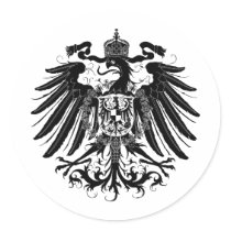 Black Prussian Eagle Round Sticker