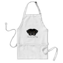 Black Pug Apron