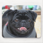 Black Pug Dog Mousepad
