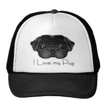 Black Pug Mesh Hat