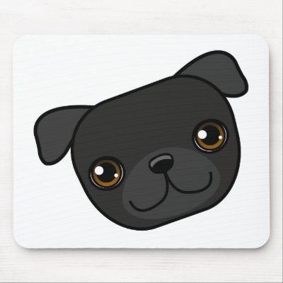 Black Pug Mouse Pads by JustDogs