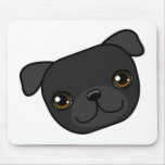 Black Pug mousepads