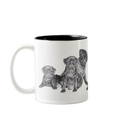 Black Pug Mug by BarbBarcikKeith