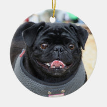 Black Pug ornament