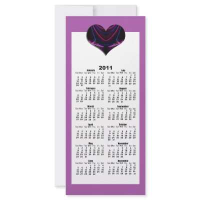 black purple heart 2011 calendar by DonnaGrayson