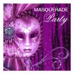 Black Purple Masquerade Party Personalised Announcement