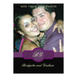 Black Purple Wedding Invitations with Photo