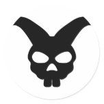 black rabbit skull stickers