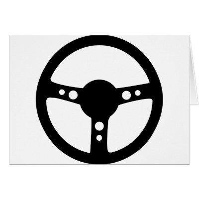black racing steering wheel icon card by Tomaniac