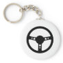 black racing steering wheel icon keychain
