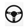 black racing steering wheel icon postcard