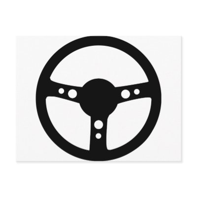 black racing steering wheel icon postcard by Tomaniac