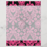black raspberry red pink mod damask personalised flyer