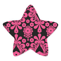 black raspberry red pink mod damask stickers