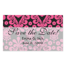 black raspberry red pink mod damask rectangle stickers