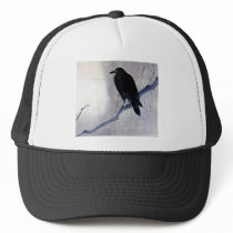 Black Raven Bird Mesh Hats