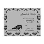 Black Raven Gothic Frame Wedding RSVP Postcard