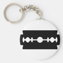 black razor blade keychain