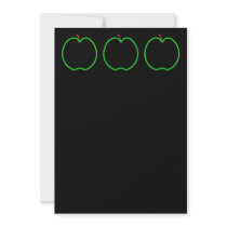 Black, Red and Green Apple Design. Personalised Announcements
