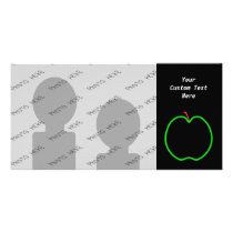 Black, Red and Green Apple Design. Photo Card Template