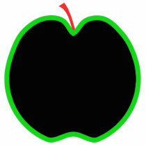 Black, Red and Green Apple Design. Photo Cut Out