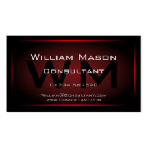 Black & Red Framed Monogram - Business Card