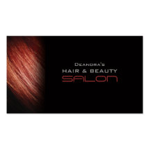 Black Red Hair Salon Appointment Business Card