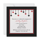 Black & Red Heart Engagement Invitation